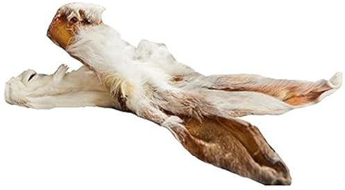 123 Treats Oreilles de Lapin avec Poils Tout Naturel - Friandise à Mâcher pour Chiens (1 Kg)