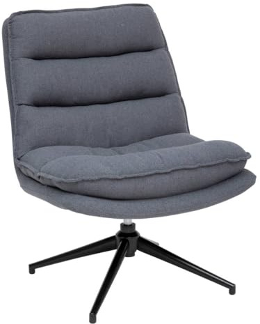 Atmosphera - Fauteuil Pivotant Harper Gris - L 75 x P 64 x H 87 cm, Rotatif 360°, Assise Confortable - pour Salon, Bureau, Chambre
