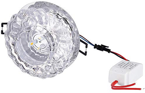 TOPINCN Lámpara Empotrada en el Techo LED de 3W, Cristal de Cristal, bajo Consumo de Energía para el Hogar, Dormitorio, Oficina (Luz de color oculta de 3W)