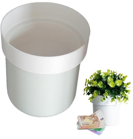 Coffre-fort pour pot de fleurs, bac à argent caché - Compartiment de rechange pour clé de secret - Boîte de rangement pour cachette de clés, pots de fleurs, faux fond avec serrure à clé pour espèces,