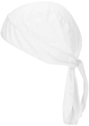 PATIKIL Sweat Wicking Cap, Skull Cap Football for Men Dew Rags Breathable Cooling Helmet Liner Bandana for Cycling Running Sports Hat, White