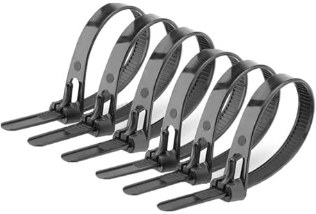 Offgridtec Fascette Fermacavi Autobloccanti Riutilizzabili, 7,6 mm X 500 mm, Resistenti Al Calore E Al Freddo, Organizzatore Di Cavi Multiuso Durevole, Confezione Da 100, Nero