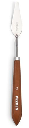MEEDEN Artist Mixing Palette Knife: 9.33 Flexible Stainless Steel, #11 | Art Scraper Knife with Wooden Handle, Oil Painting Accessories for Acrylic Gouache, Canvas