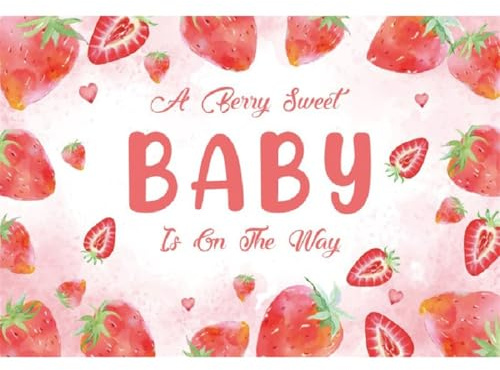 Xiaoterna 3x2,5m Baby Ducha Telón de Fondo Frutas de Verano Fresa Roja Fotografía de Fondo Un Dulce bebé Berry está en Camino Telón de Fondo Retrato Foto Atrezzo Decoración de Fiesta de cumpleaños