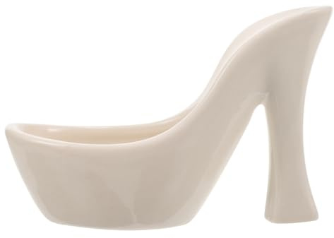 ibasenice High Heel Shaped Ceramic Flower Vase for Home Decor Creative Desktop Planter for Dried Flowers Elegant White Design for Weddings Parties and Indoor Decoration