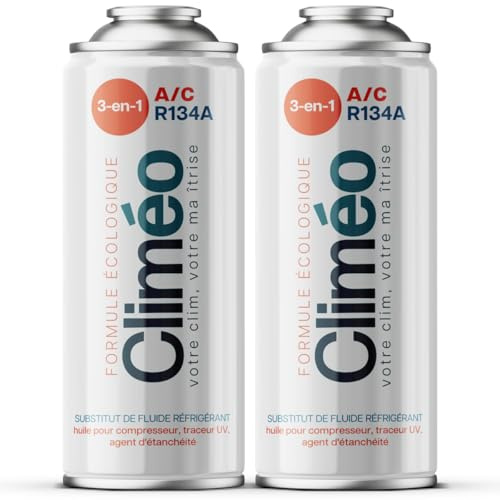 Climéo 3-i-1 2 x 400 ml ekologiskt köldmedelsbyte med tätningsmedel R134a/R12 oberoende luftkonditioneringstjänst