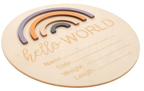 DECORNIJIA Wooden Cards Rainbow Month Announcement Board for Newborn Photo Prop Nursery Decoration Gender Reveal Gift for Boys and Lightweight