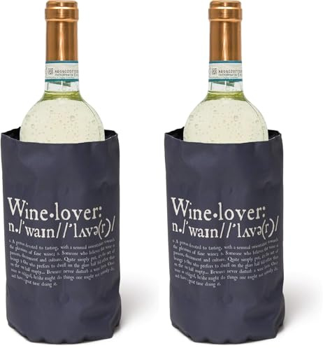 Legami - Fascia Refrigerante, Bottle Cooler, 36x18 cm, in Poliestere, Tiene Fresche Le Bottiglie Fino a un'Ora e Mezza, Dopo 2 Ore nel Freezer sarà Pronta all'Uso, Wine Lover (Confezione da 2)