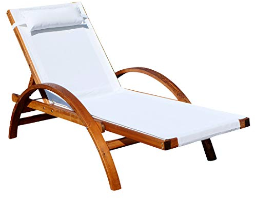 AS-S Sonnenliege Valencia aus Holz Lärche mit Kopfpolster