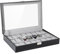 Mbuynow Uhrenbox 24 Uhren Uhrenkoffer Herren Uhrenbox Damen Uhrenkasten Herren Uhrenvitrine abschließbar für 24 Uhren aus kunstleather