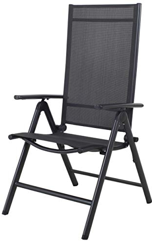 Chicreat Korfu Klappstuhl aus Aluminium, Anthrazit, 67 x 59 x 113 cm