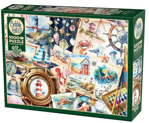 Cobble Hill 1000 Teile Puzzle Meeresküste Skizzenbuch - Poster enthalten