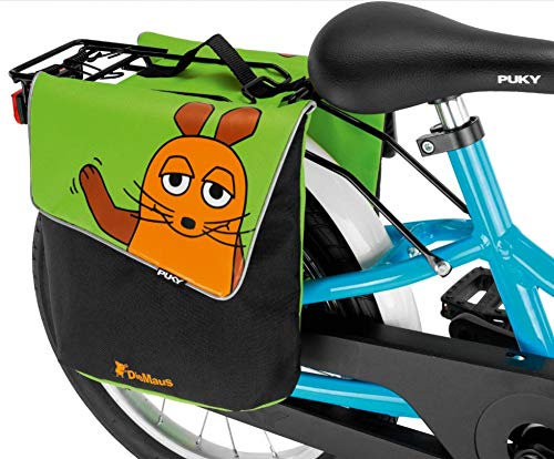 PUKY DT 3 Kinder Fahrrad Gepäckträgertasche/Doppeltasche Die Maus grün/schwarz