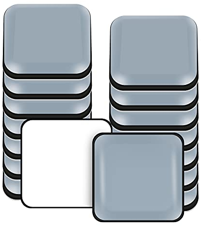 VABNEER Scivoli per Mobili, 16 Pezzi PTFE Teflon Quadrato Autoadesivi Cursori di Mobili per Spostare Mobili Pesanti (Quadrato, 20x20mm)