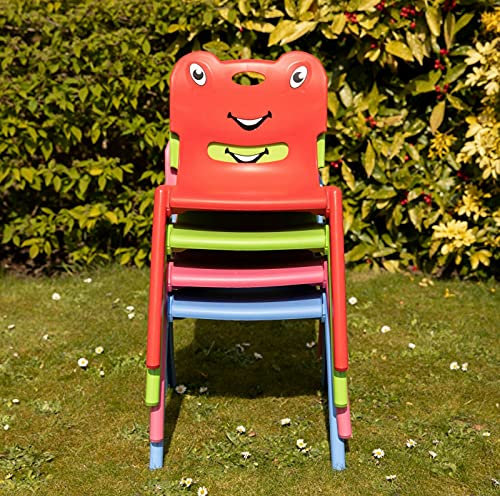 Comfort Time Indoor Outdoor Plastic Kids Chairs Garden Stackable Toddler Children Chair New (Red)