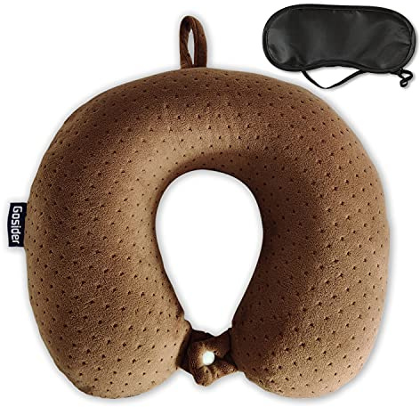 Cuscino da viaggio in memory foam, comodo cuscino da viaggio a forma di U, supporta collo e testa per alleviare la fatica, cuscino cervicale portatile, adatto per aerei, treni, auto semoventi