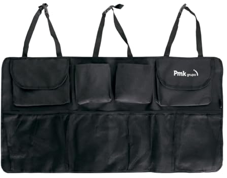 PMK GRUPO - Organizador Maletero Coche Colgante | Organizador Coche Impermeable Plegable Gran Capacidad Ajustable - Color Negro