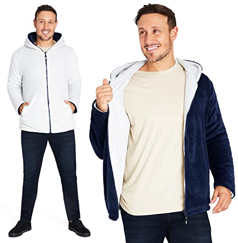 CityComfort Sweat Polaire Homme - Sweat Zippé Réversible à Capuche M-3XL