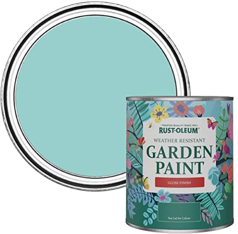 Rust-Oleum Blue Mould-Resistant Garden Paint In Gloss Finish - Teal 750ml