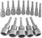 14 Stück Magnete Sechskant Stecknuss Set,6-19mm Steckschlüsseleinsätze,1/4 Zoll Anschrauben Schraubenschlüssel für Bohrer, Akkuschrauber, Sechseck Adapter Bitsatz
