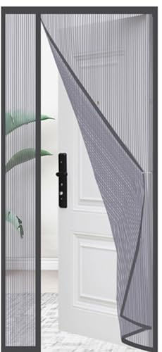 FLYAMAPIRIT Magnetischer Fliegengitter-Türvorhang, Grau, Mückenschutz, Netz, Türgitter, seitliche Öffnung, Fliegenvorhang für Kellertür, Terrassentür, Schiebetür, Balkontür, Wohnzimmer usw.