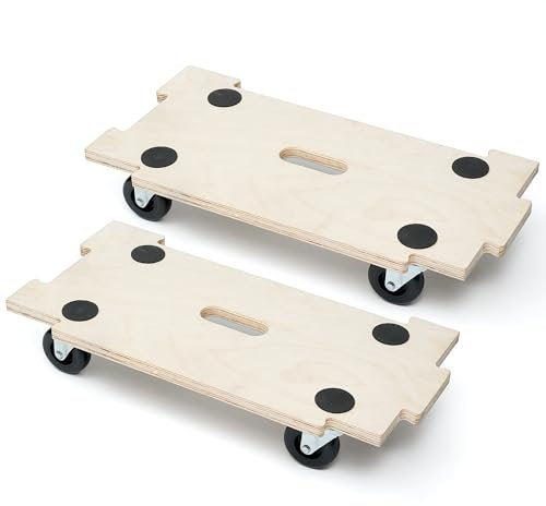 Heavy Duty Plywood Jigsaw Dolly Trolley on Wheels | 300 KG/Piece Load Capacity Dolly for Moving Heavy Items | 360° Rotatable Wheeled Dolly Trolley with 4 Non-Slip Grip Pads (2)