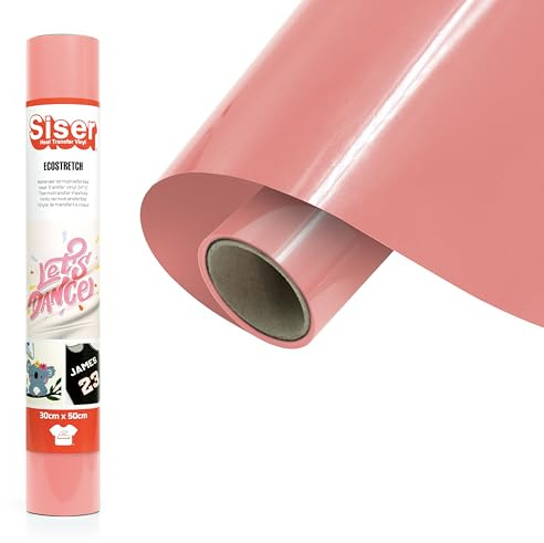 Siser EcoStretch Korall 30 cm x 0,5 m (30 cm x 0,5 m) värmeöverföringsvinyl, värmeöverförbar vinyl för sportkläder och kläder, kreativa hobbymaterial, lätt att klippa