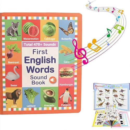 My First English Sound Toy –300+ Words, 13 Themes, Fun Word Game, Juguete Educativo for Educational Language, School Education & Perfect Educational Gifts