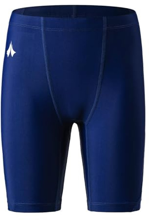 SURFEASY Boy's Jammer Swimsuit Youth Trainning Swim Jammers with Drawstring Endurance Kids Swimming Trunks Shorts(Navy Blue,M)