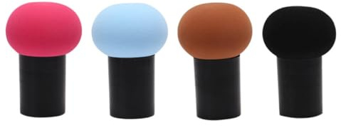 Gogogmee 4 pièces Lot de Houppettes Maquillage Champignon Multifonctions pour Fond de Teint Liquide et Poudre Coussin Portable pour Femmes