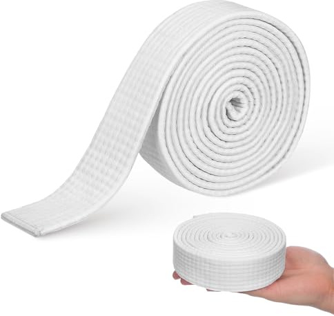 HOUDERCO Ceinture de Taekwondo en Chanvre et Tissu Blanc pour Entraînement en Intérieur, Ceinture d'homme Adaptée aux Arts Martiaux Karaté et Taekwondo
