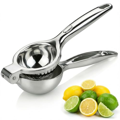 Lemon Squeezer Manual Juicer Citrus Handheld Press: Heavy Duty Metal Lime Squeezer Bar Tool for Extracting All Juice Possible, Large Lemon Clip Kitchen Tools Easy to Clean