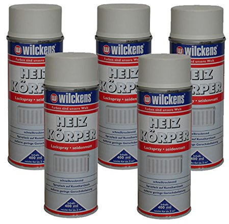 5 X RADIATORE di Spray Vernice Spray Bianco Puro Satinato 400 ML alchidica Resina di