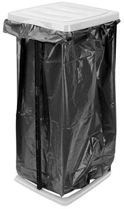 Spetebo Müllsackständer in weiß - 60 Liter - Ideal für gelbe Säcke - Mülleimer Müllsackhalter Müllständer