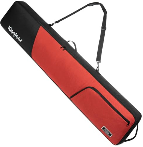 Kioqiear Reinforced Padded Snowboard Bag Perfect for Airplane Travel for Snowboard, Goggles, Gloves, Ski Boots, Available Length in 155cm, 165cm (155th Red)