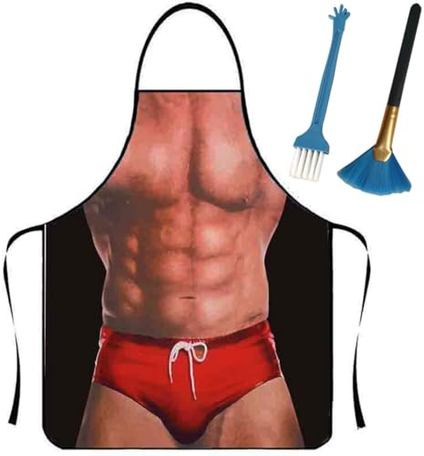Anzhee Sexigt herrförkläde kreativt matlagningsförkläde köksförkläde grillförkläde roligt motiv förkläde haklapp förkläde för män kvinnor festkostym roligt förkläde för vän kvinnor män nyhet roligt förkläde present, Stil 07, en storlek