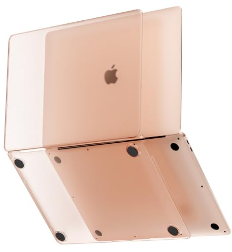 Soonjet Kompatibel mit MacBook Air 13 Zoll Hülle M1 2020 2019 2018 [wie bloßes Gerät] Robuste Schutzhülle für Laptop A2337 A2179 A1932 – Goldklar