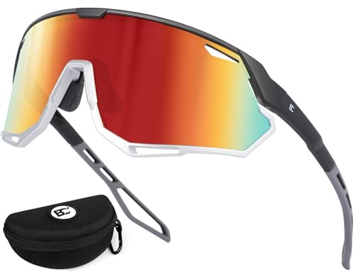 BIRCEN Mens Sports Baseball Sunglasses: TR90 Lightweight Cycling Glasses Wrap Around Running Glasses for Outdoor MTB Bike