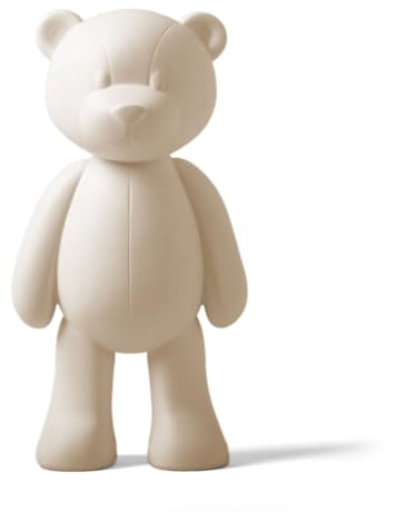 NENBOLEC Oso Escultura Figura Animal Decoración Moderna Arte Estatua Hogar Regalo para Dormitorio Salon Comedor Oficina Blanco 30cm