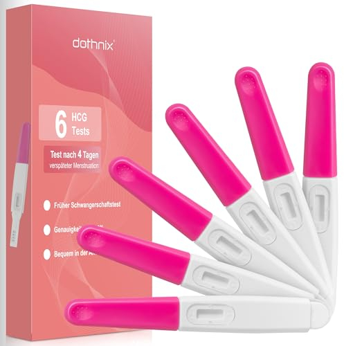 Dothnix Lot de 6 tests de grossesse précoce HCG Pregnancy Test de grossesse précoce Test Ultra précoce 99 % Fiable Test de grossesse Détection précoce Test de grossesse Test de grossesse