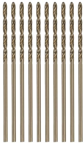 QUARKZMAN 10pz Cobalto Jobber Trapano Punte 1.2mm / 0.047 M35 Alta Velocità Acciaio HSS Elicoidale Foratura Punta Utensile per Inossidabile Acciaio Rame Legno Plastica Altro Duro Materiali