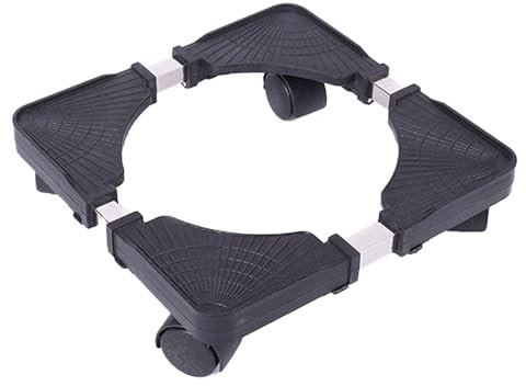 Msiud Carrito para Plantas, Soporte para Plantas con Ruedas, Ruedas para Macetas para Carritos de Plantas Grandes, Base para Macetero, Interior y Exterior, Jardín, Transportador (Negro)