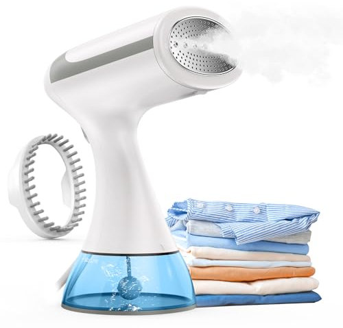 Défroisseur Vapeur, 1500W Défroisseur Vapeur Portable, Defroisseur Vapeur Vertical avec Réservoir d'eau de 300ml, Réchauffage Rapide en 30s, Fer à vapeur de voyage pour enlever les plis des vêtements