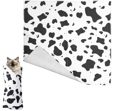 Gosknor Katzenpflege Wrap, 55x55cm Weich Selbsthaftend Fesseltuch aus Katzenhandtuch Biss- und Kratzschutz Wickeltuch für Katzen zum Krallenschneiden für Medikamente