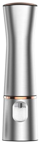 ycezw Moulin à sel électrique, moulin à poivre électrique | Moulin à poivre en acier inoxydable, salière et poivrière avec rugosité réglable, ustensile de cuisine à piles pour sel gemme
