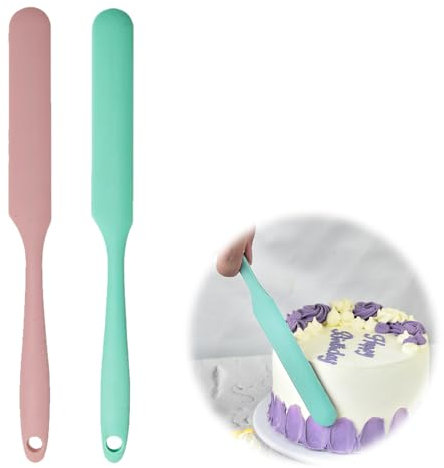 2pezzi Spatola in Silicone per Barattoli,Antiaderenti Spatola,Spatola per crêpe,Spatola per Torte,Raschietto Riutilizzabile,per Marmellate,Creme Spalmabili,Agitazione