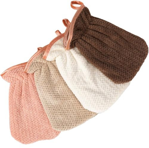 PHOGARY 4er Pack Frottee Waschhandschuhe Waschlappen Korallensamt Mikrofaser, Waschhandschuh für Gesicht Körper 13x20cm