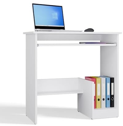 BDW Scrivania per computer con ripiano per tastiera, 80 x 40 x 75 cm, modello rosa, scrivania perfetta per ufficio, studio, casa