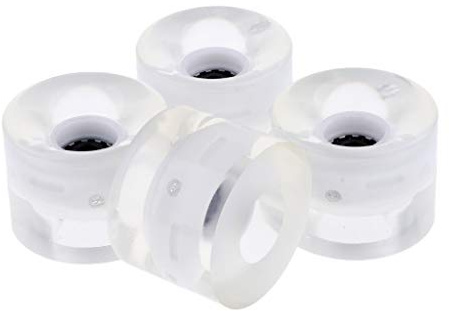 4 ruote da 60 mm per skateboard, longboard, lampeggianti di notte, 78A, colore: bianco