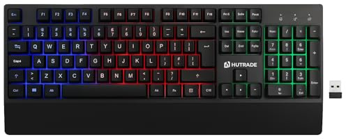 Generico Tastiera Wireless 2.4GHz RGB Retroilluminata, 104 Tasti Completi Silenziosi, con Ricevitore USB, Compatibile con Windows e Mac – Design Ergonomico per Lavoro e Gaming